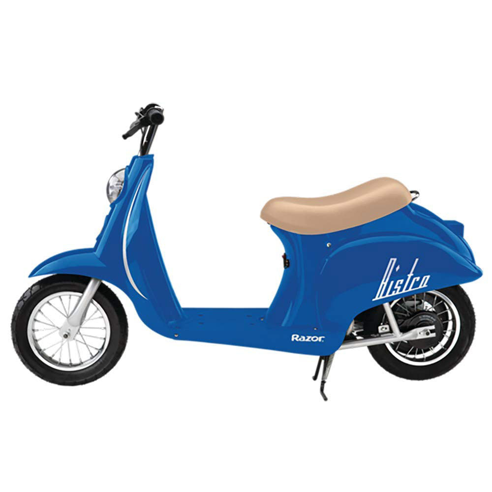 Razor Pocket Mod Electric Retro Scooter + Youth Sport Helmet + Elbow & Knee Pads