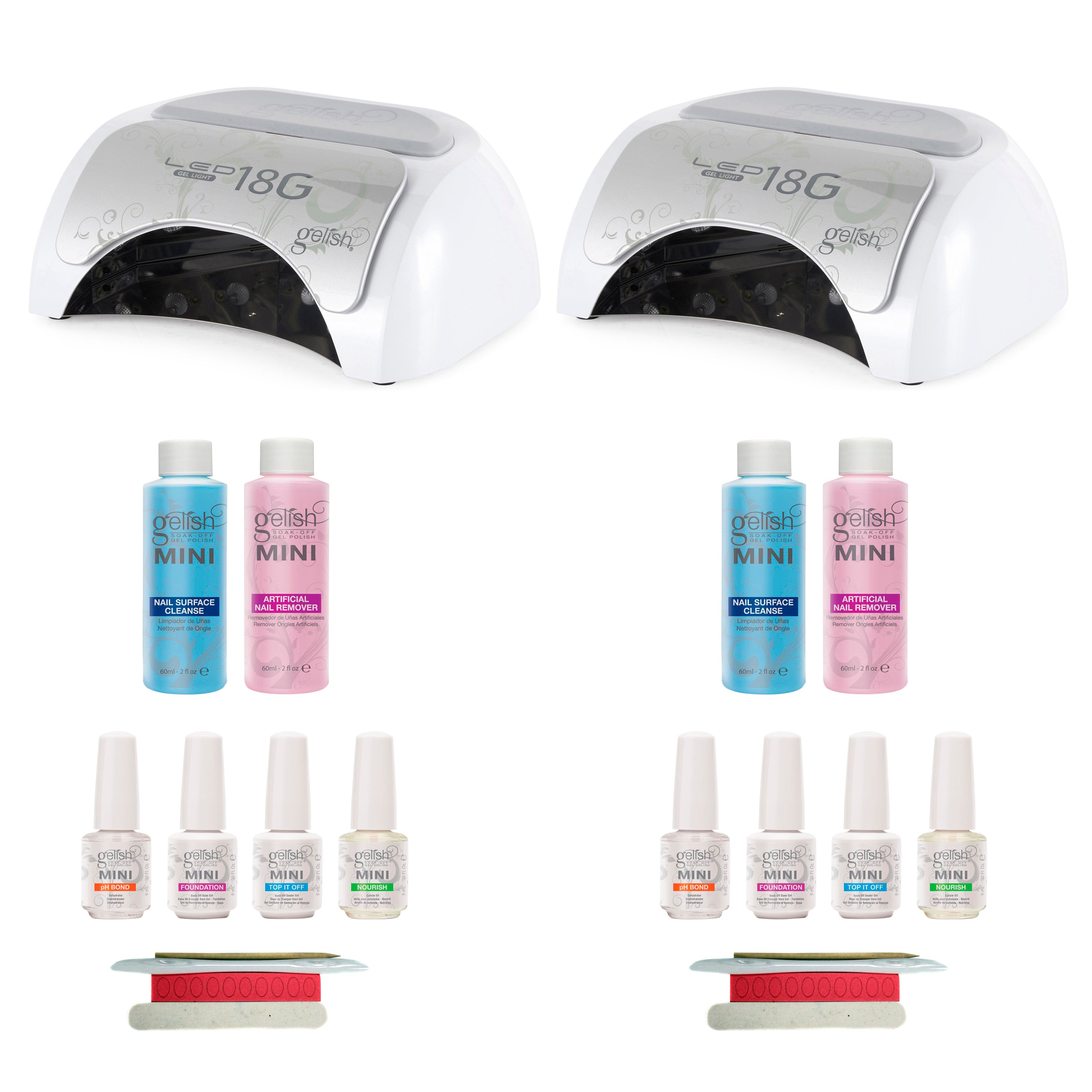 Gelish Professional Dryer LED Lamp Light & Gel Nail Polish Starter Kit (2 Pack) - VMInnovations