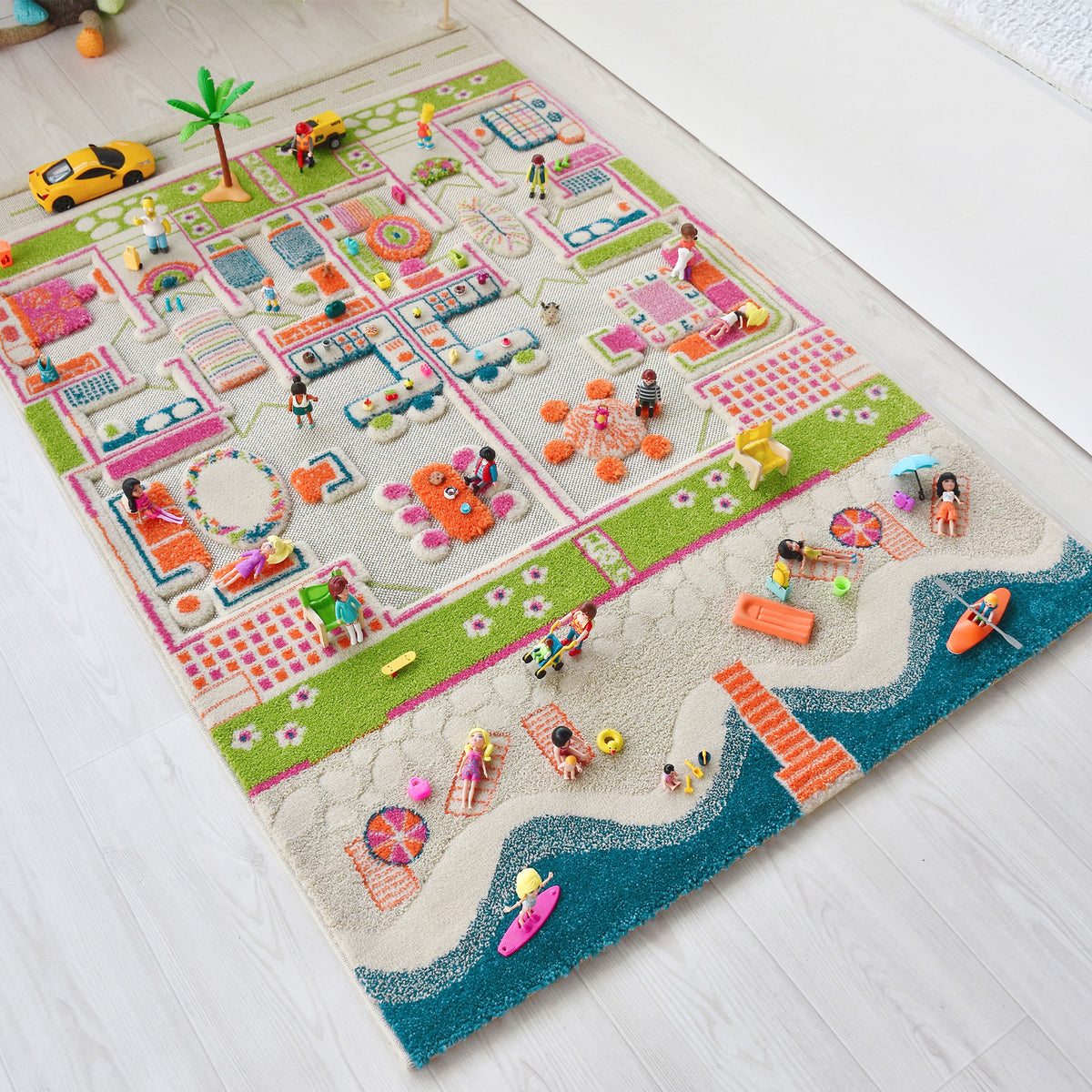 IVI 3D Play Carpet 59 x 39-inch Soft Beach House Floor Rug Mat for Kids, Medium - VMInnovations