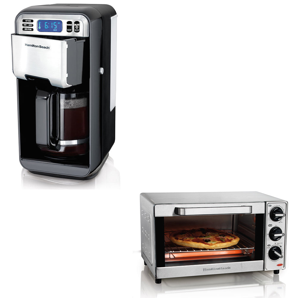 Hamilton Beach Digital Programmable Coffeemaker w/ Countertop Toaster Oven