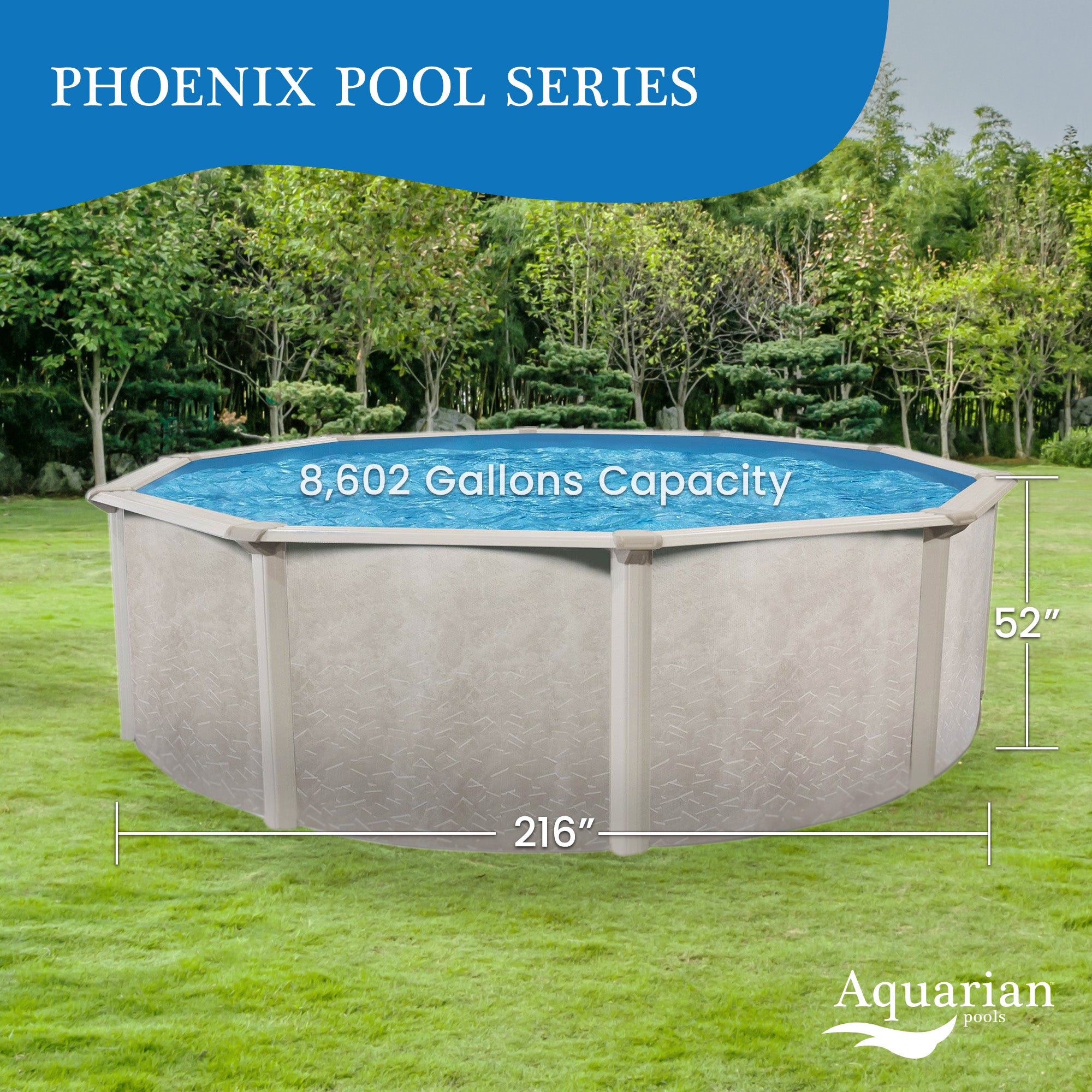 Aquarian Phoenix 18'x52" Round Steel Frame Swimming Pool w/o Liner (Damaged)
