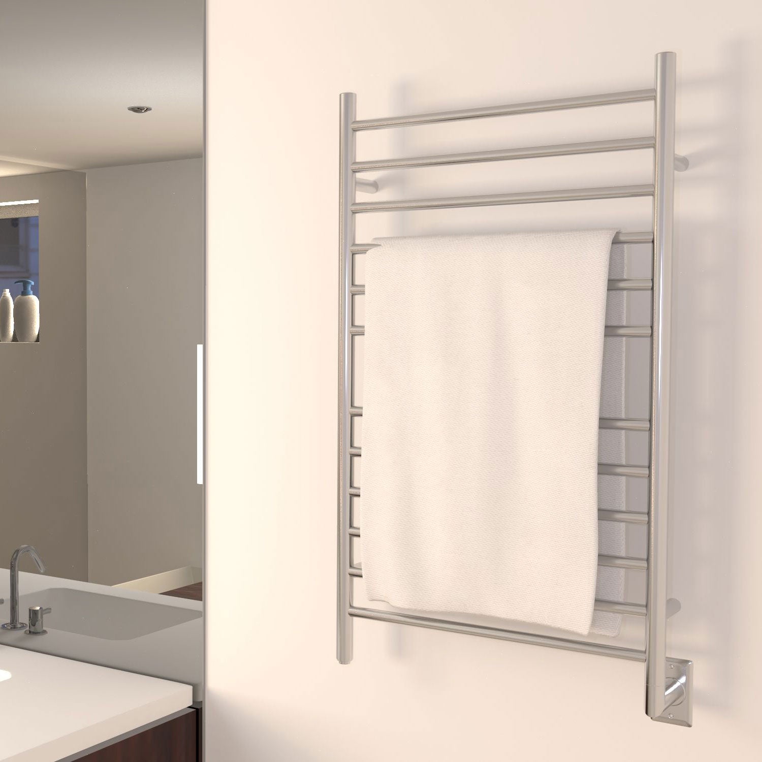 Amba Radiant 10 Bar Stainless Steel Hardwired Electric Bathroom Towel Warmer - VMInnovations