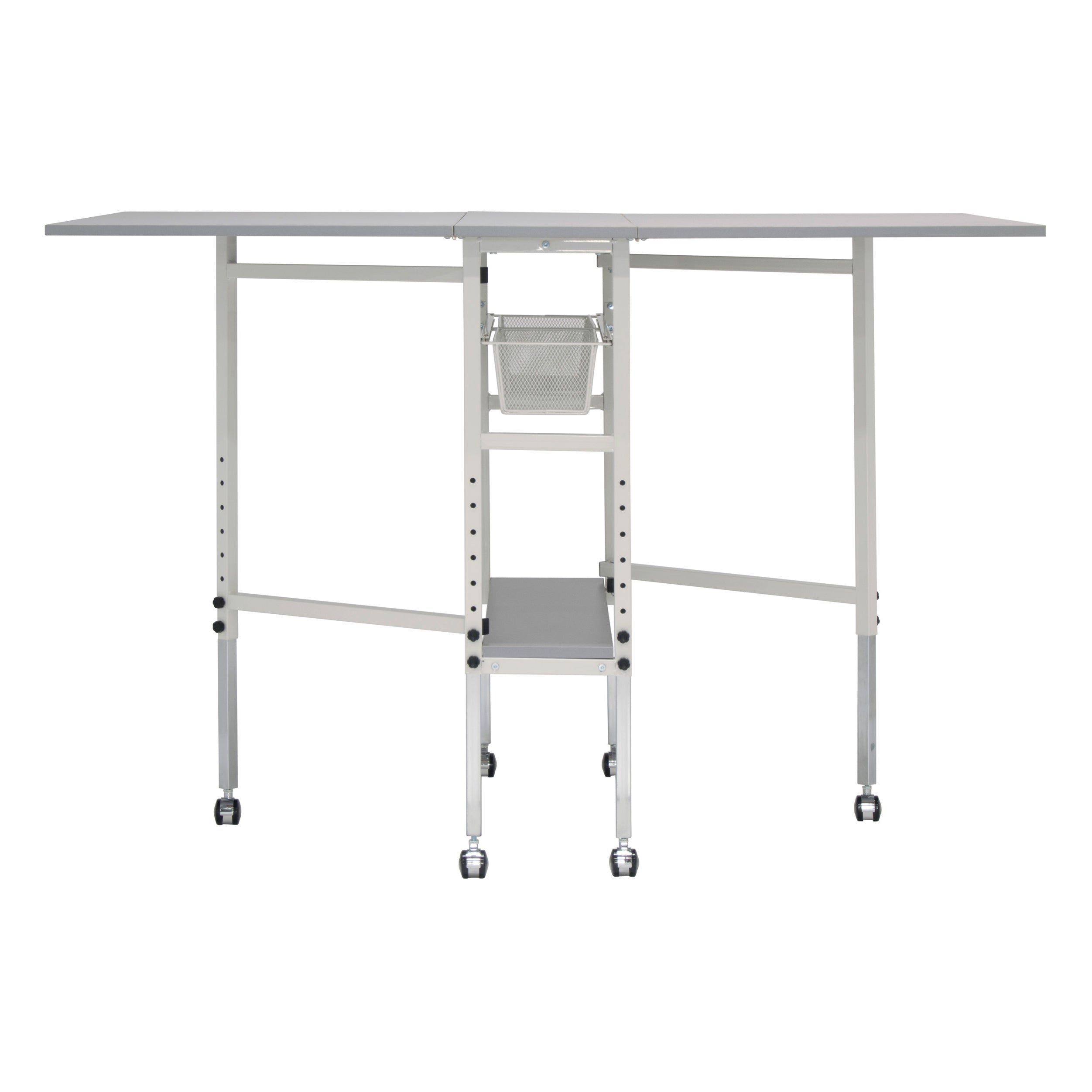 Spree 60" x 36" Adjustable Folding Multipurpose Craft Table with Metal Drawers
