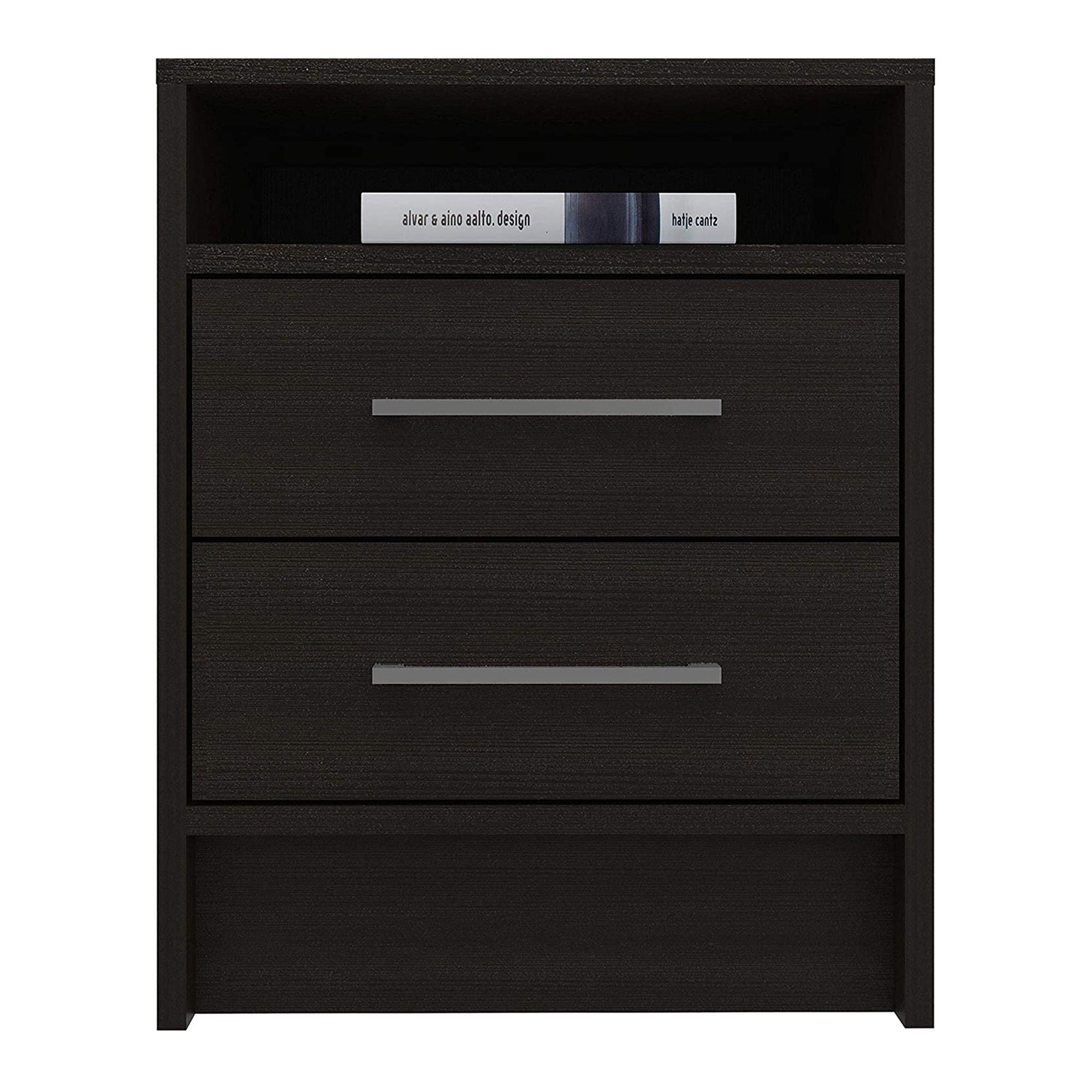 TUHOME Eter Nightstand Bedroom End Table with 2 Drawers, Espresso (2 Pack) - VMInnovations
