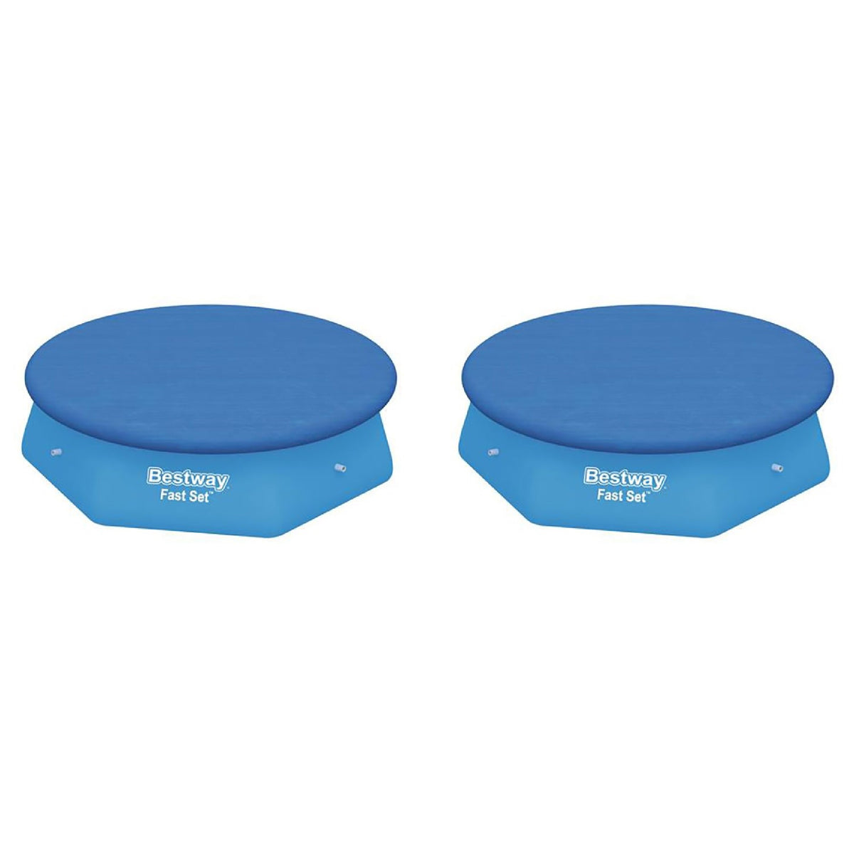 Bestway Flowclear Fast Set 8' Swimming Pool Cover for Above Ground Pools, 2 Pack