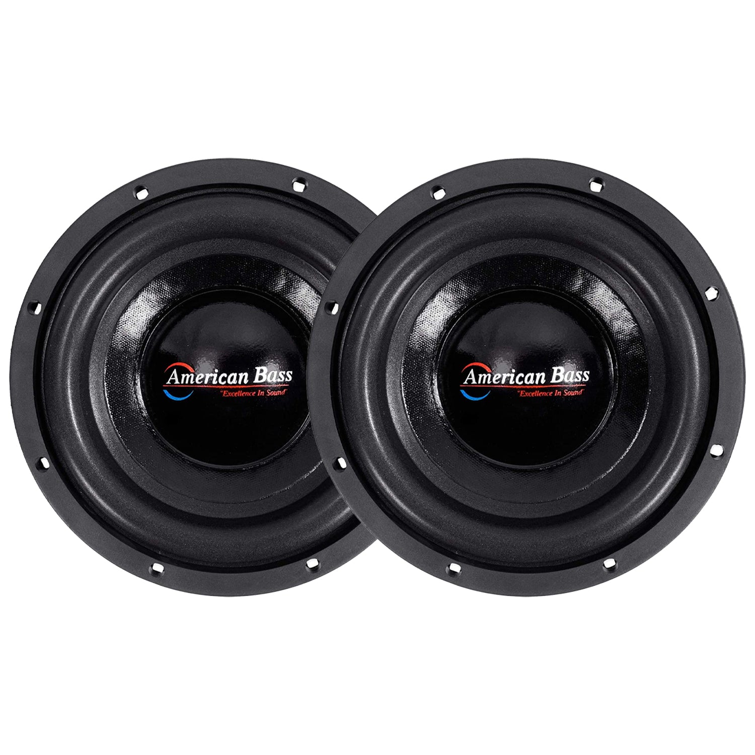 American Bass XD 844 8 Inch Dual 4 Ohm 600 Watt Subwoofer Speaker (2 Pack)