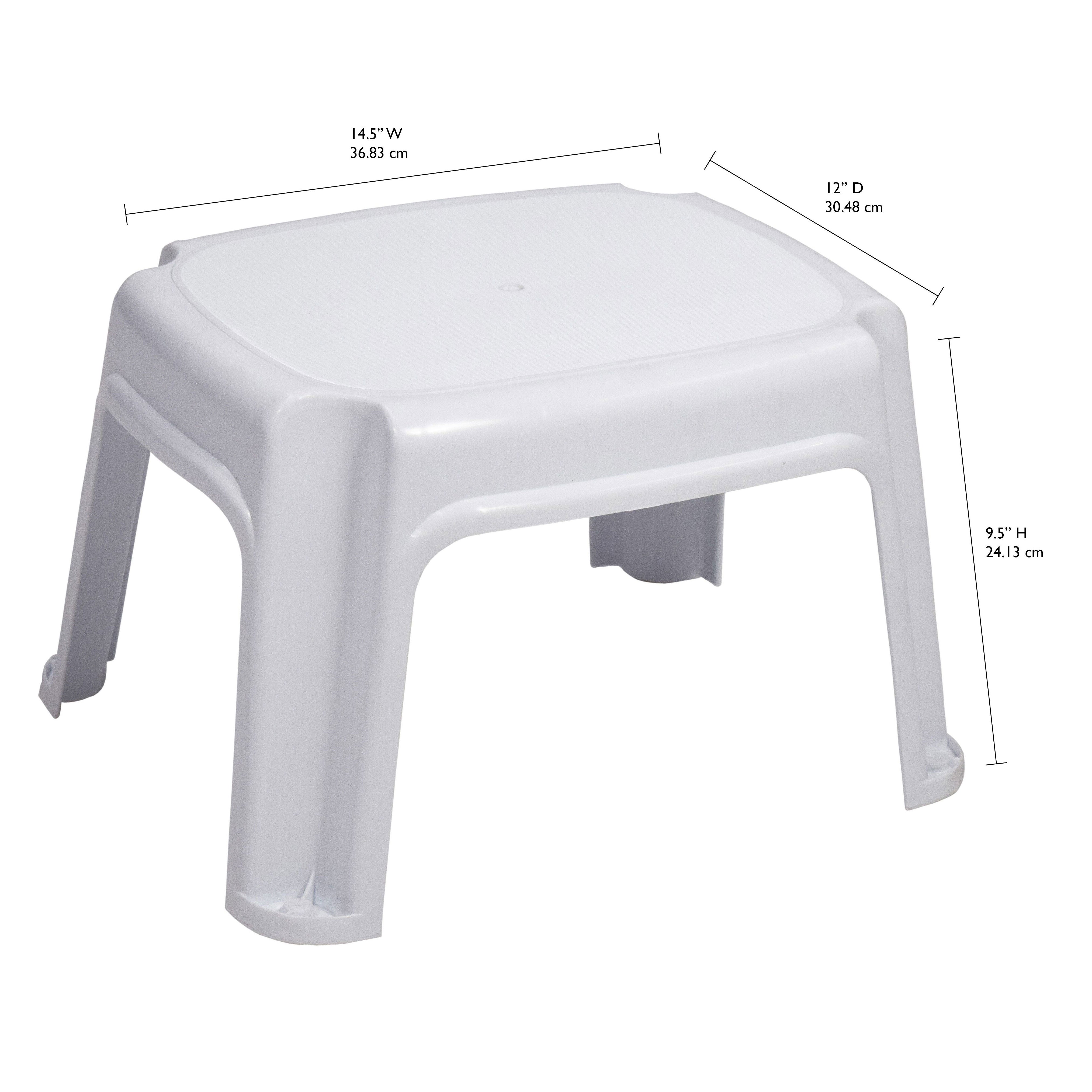 Gracious Living Extra Safe Non Slip 9.5" Rubber 1 Step Home Step Stool, White (Refurbished)