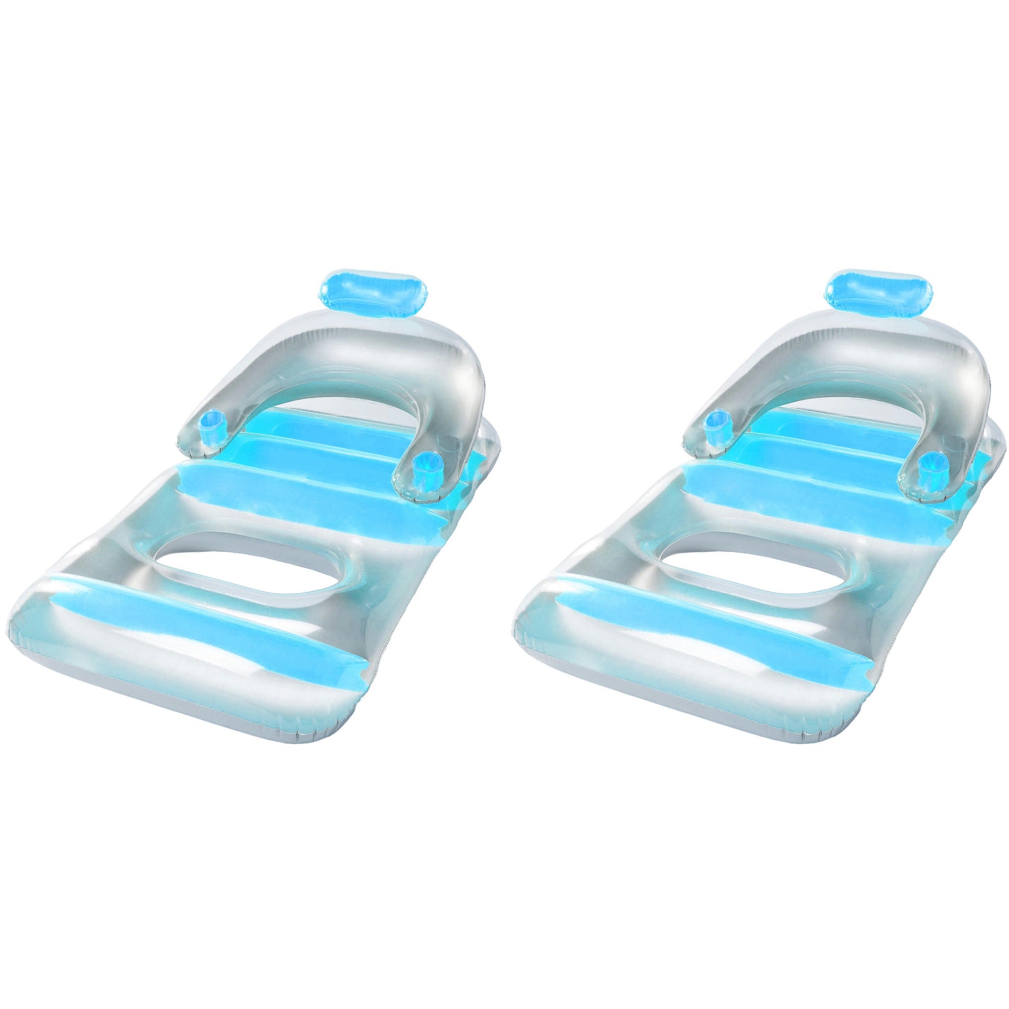 Swimline Swimming Pool Inflatable Floating Lounge Chair with Cupholders (2 Pack)