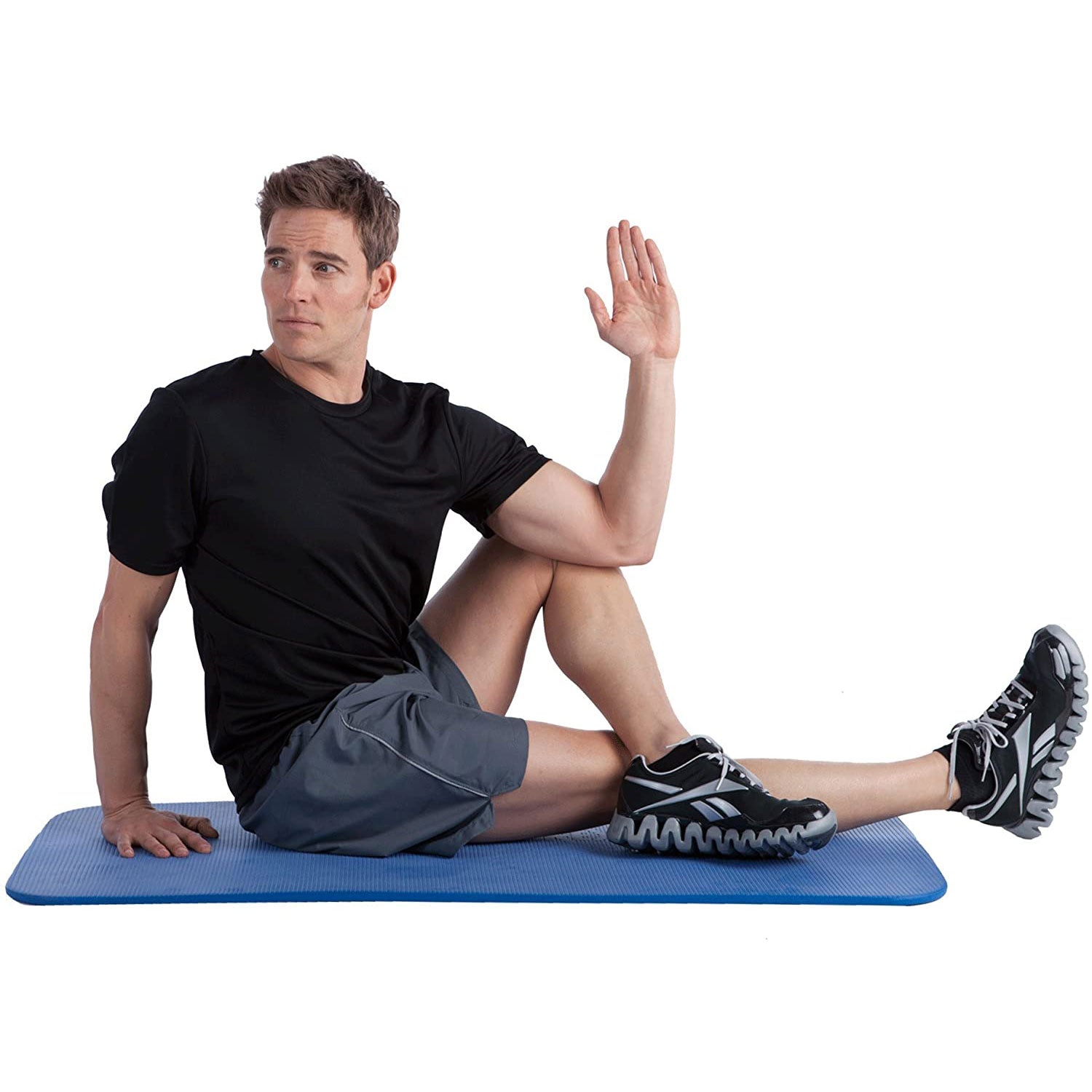 AIREX Fitline 120 Workout Exercise Fitness Foam Gym Floor Yoga Mat Pad, Blue