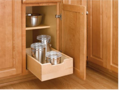Rev A Shelf 11-Inch Wood Base Kitchen Cabinet Pullout Drawer (Open Box) (3 Pack)