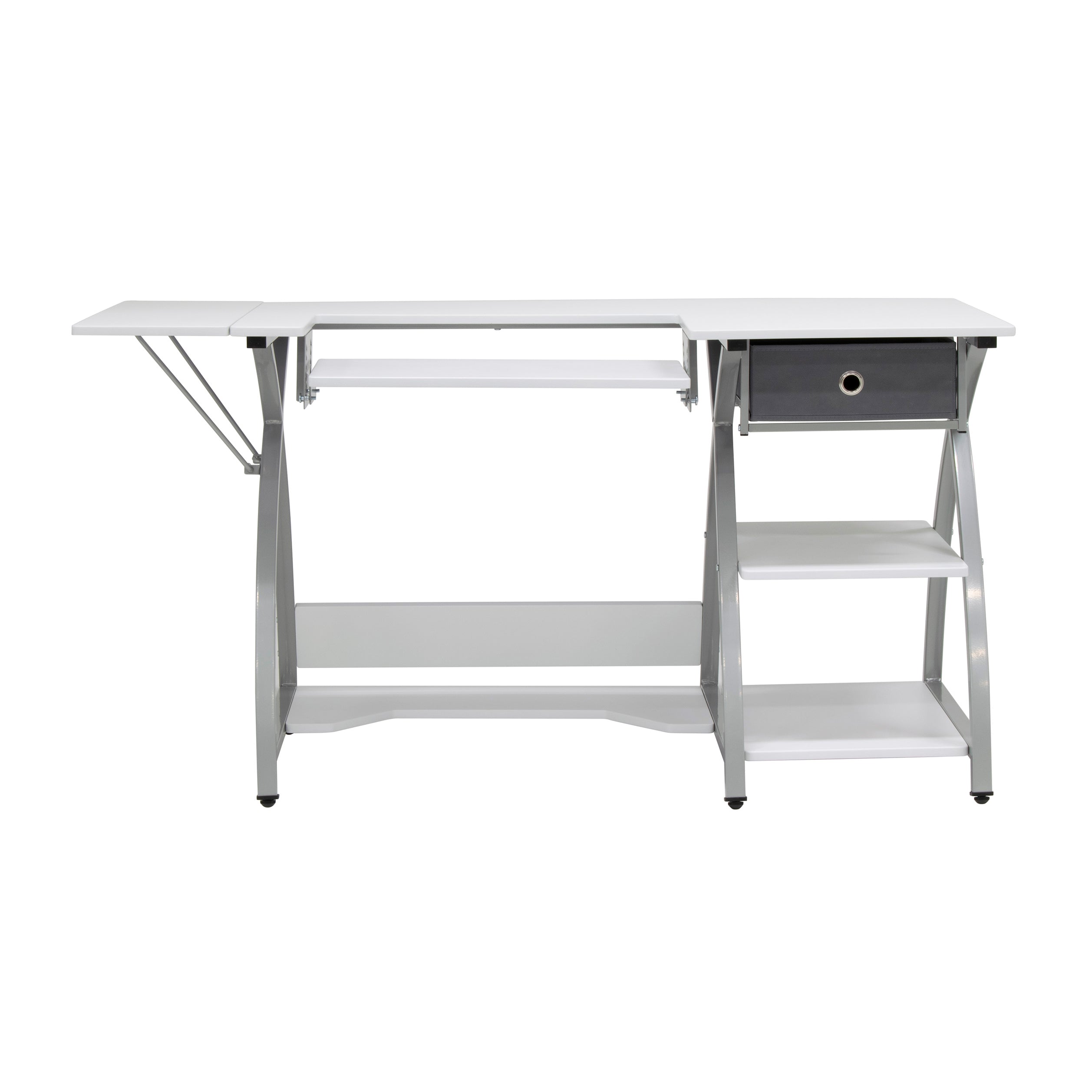 Sew Ready Venus Sewing Machine Craft Table Computer Desk, Silver (Open Box)