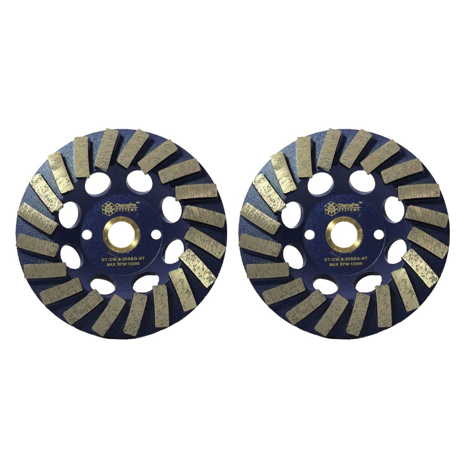 DiamaPro Systems NonThreaded 5" 20 Segment Turbo Grinding Cup Wheel (2 Pack) - VMInnovations