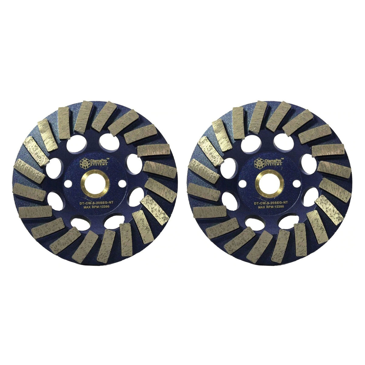 DiamaPro Systems NonThreaded 5" 20 Segment Turbo Grinding Cup Wheel (2 Pack)