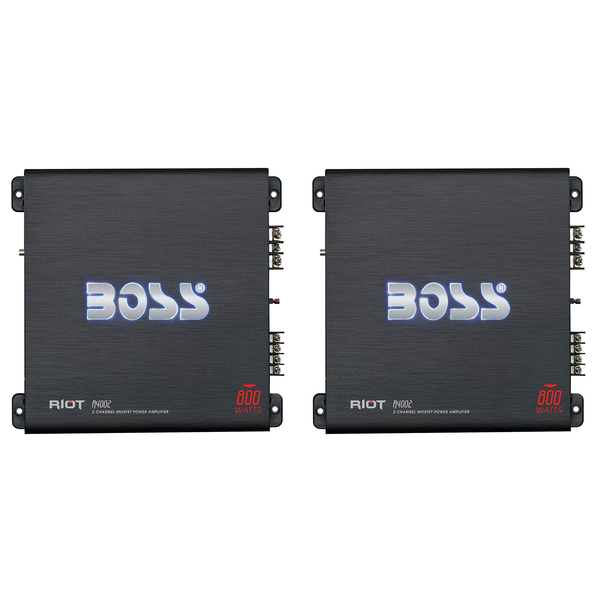 BOSS Audio Systems R4002 800W 2-Channel Power Car Audio Amp and Remote (2 Pack)