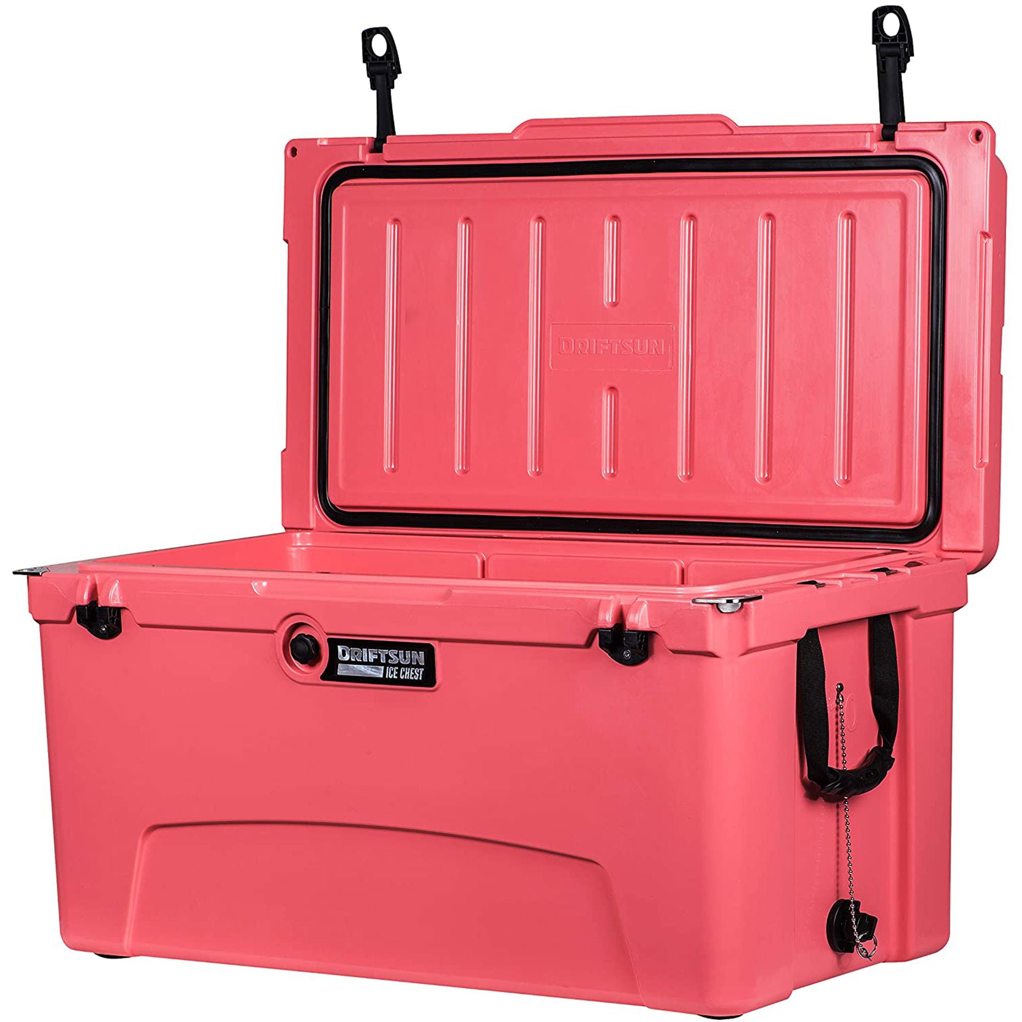 Driftsun Portable 110 Quart Insulated Hard Ice Chest Cooler, Coral (Open Box)