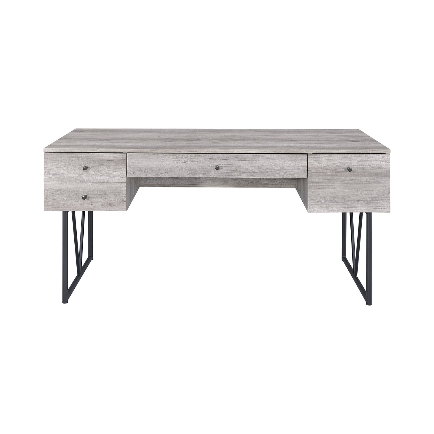 Coaster Home 4 Drawer Home Office Writing Desk, Grey Driftwood Finish (Open Box) - VMInnovations