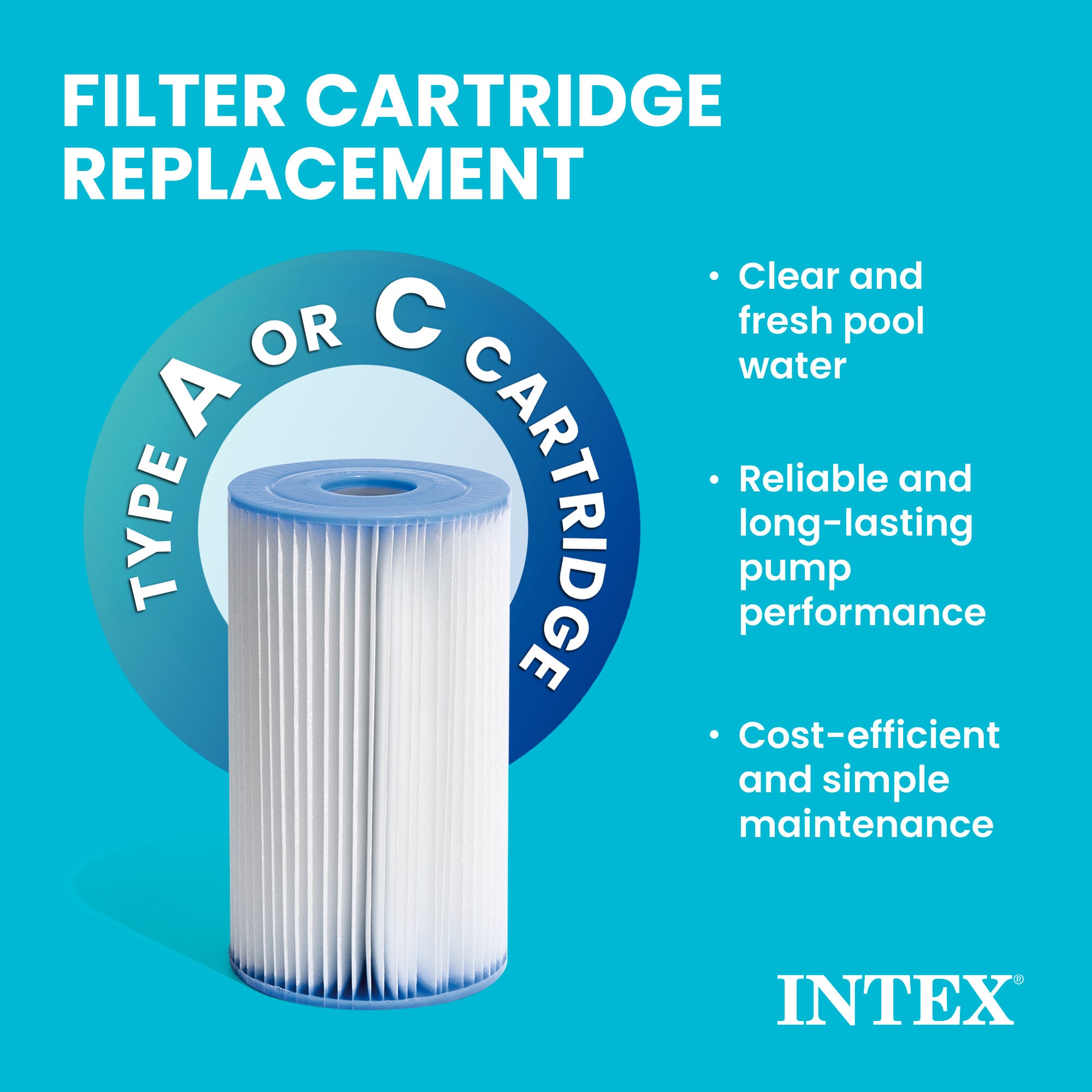 Intex 29000E Swimming Pool EasySet Type A & C Replacement Filter Pump Cartridge