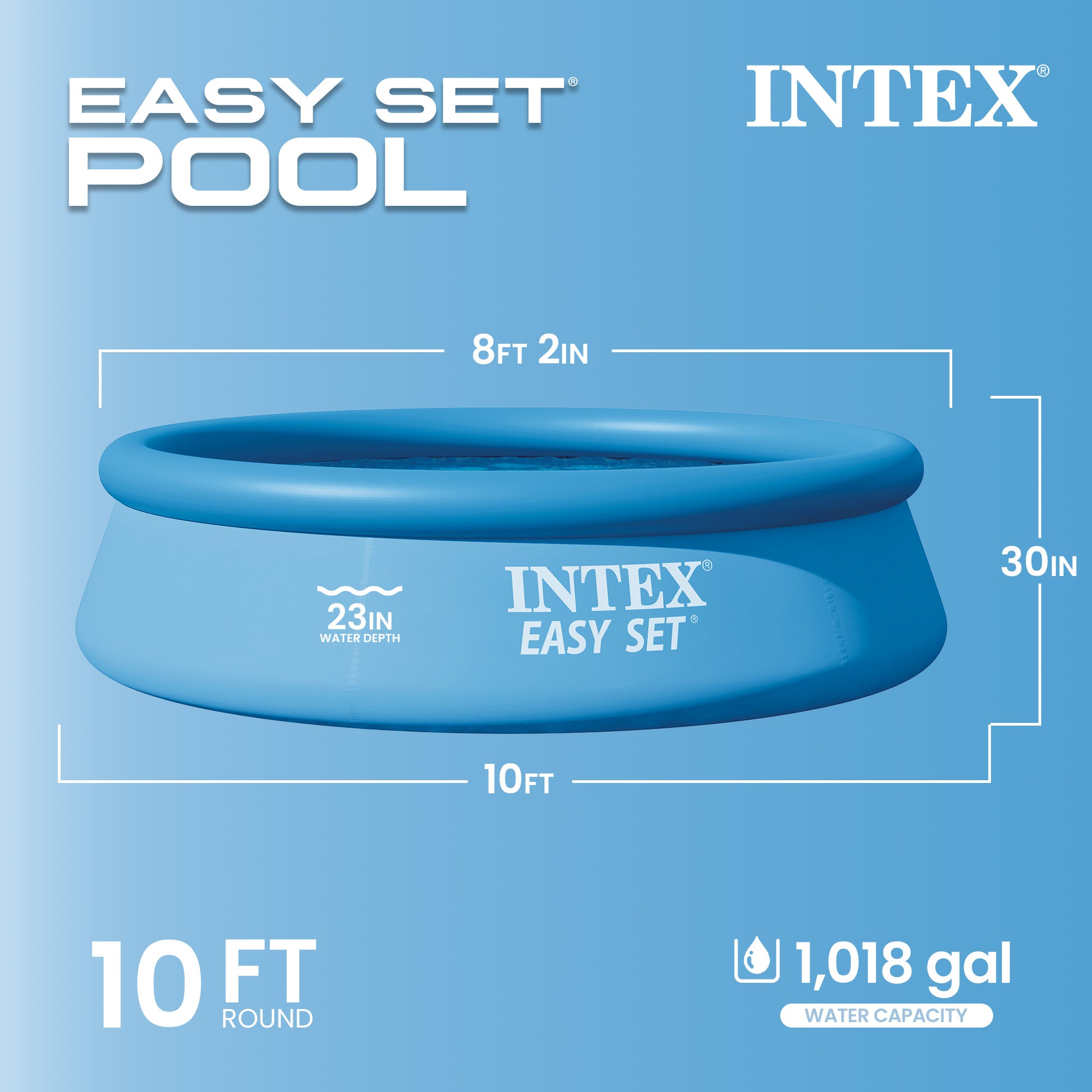 Intex 28121EH 10ft x 30in Easy Set Inflatable Kid Swimming Pool with Filter Pump