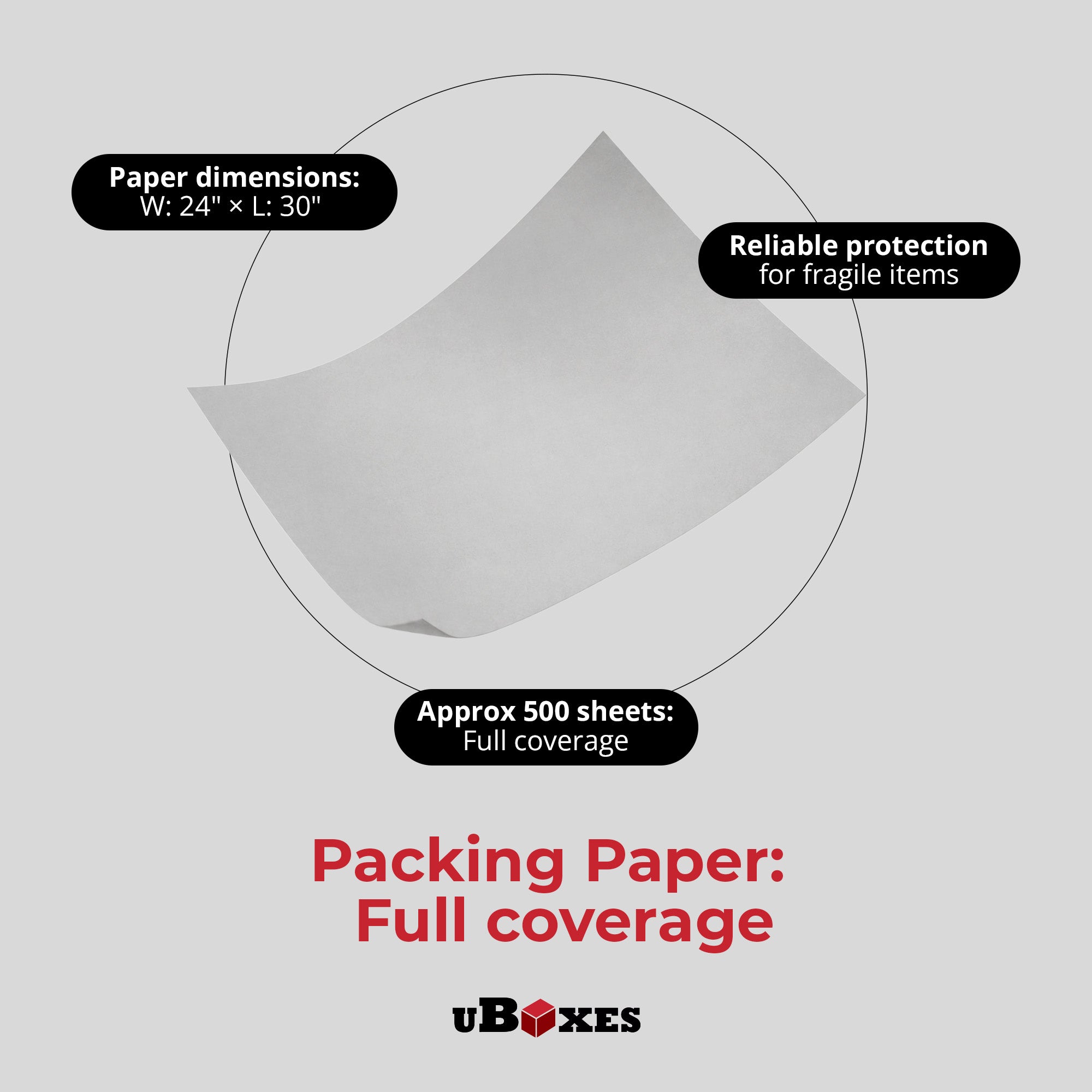 uBoxes Newsprint Packing Paper for Moving, Shipping, and Wrapping, 25 Lbs, White