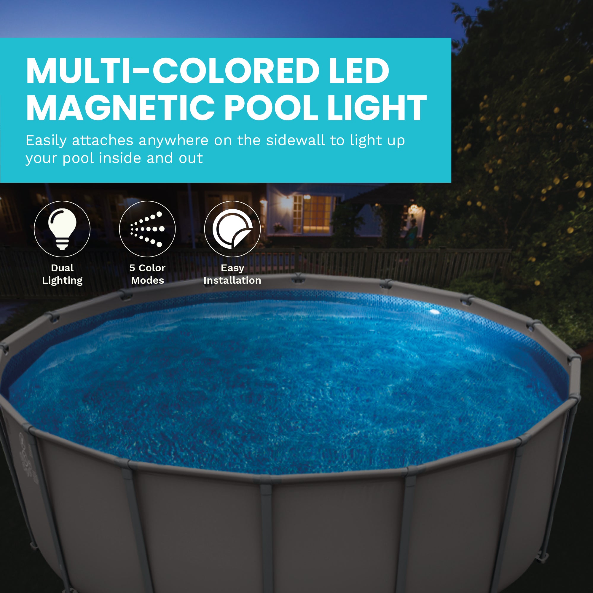 Intex Underwater Multi Color LED Magnetic Above Ground Swimming Pool Wall Light - VMInnovations