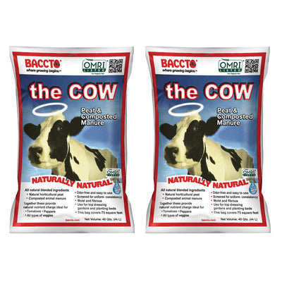 Michigan Peat 1640 Wholly Cow Horticultural Compost and Manure, 40 Qt (2 Pack)