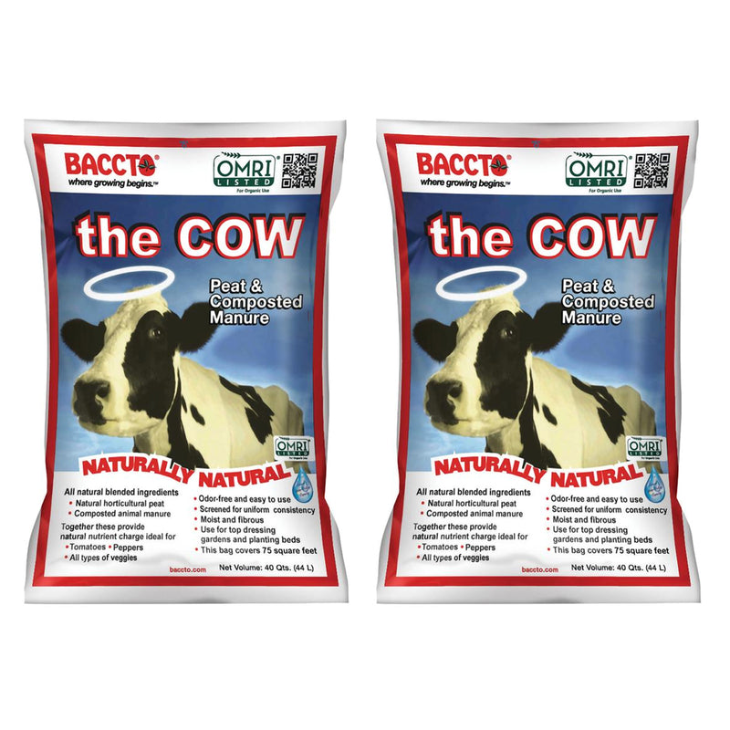 Michigan Peat 1640 Wholly Cow Horticultural Compost and Manure, 40 Qt (2 Pack)