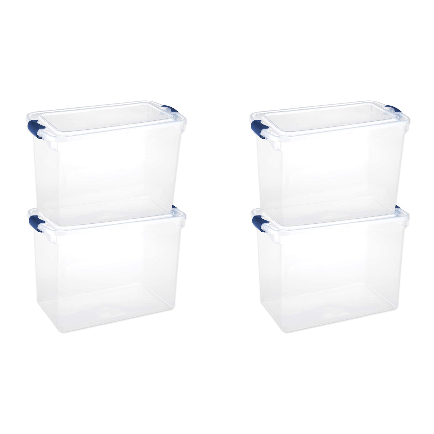 Homz 112 Quart Heavy Duty Modular Stackable Storage Containers, Clear, 4 Pack - VMInnovations