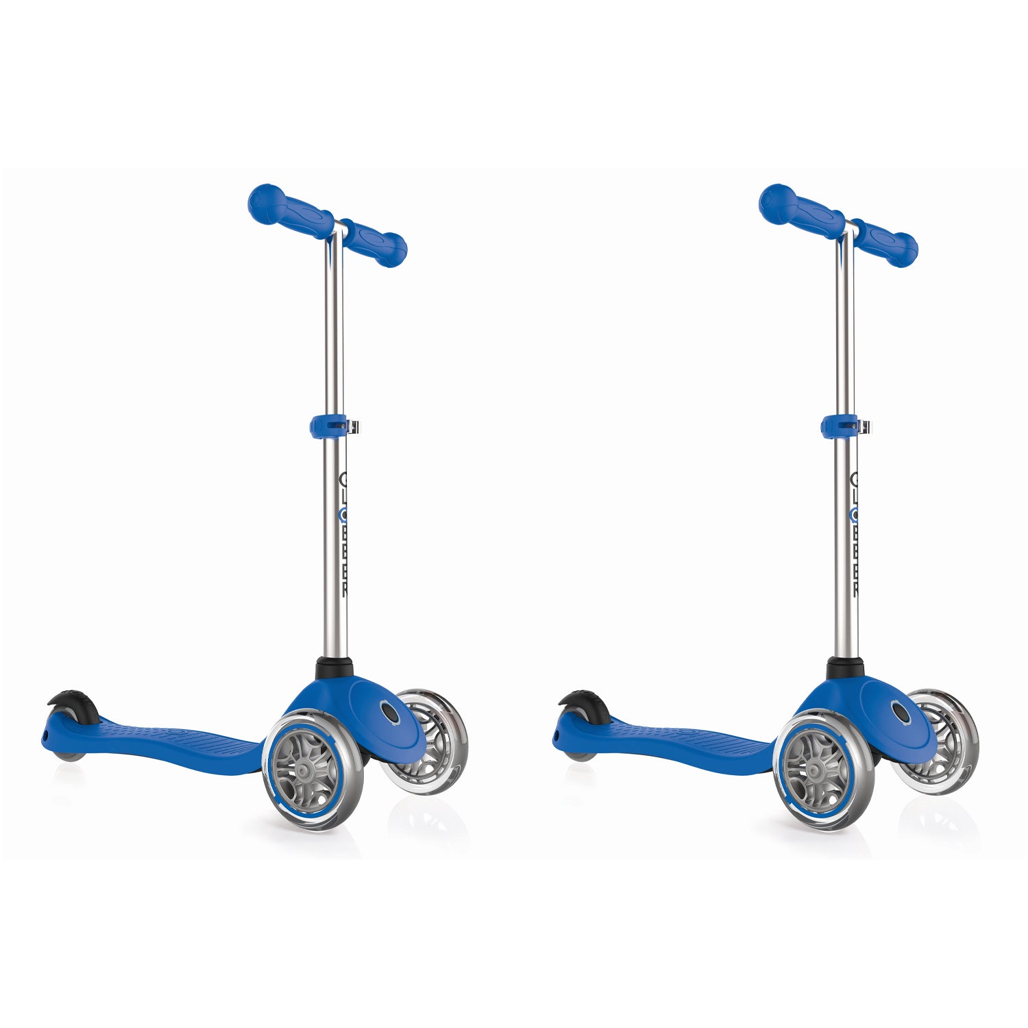 Globber Primo 3-Wheel Adjustable Kick Scooter w/ Comfort Grips, Navy (2 Pack)
