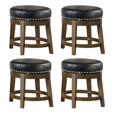 Lexicon Whitby 18 Inch Dining Height Round Swivel Seat Bar Stool, Black (4 Pack)