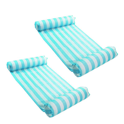 Magic Time International Inflatable Striped Hammock Pool Float, Teal (2 Pack)