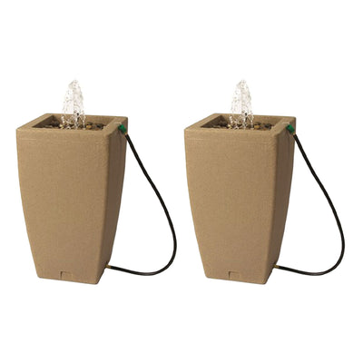 Algreen Madison 49 Gallon Rain Water Collection Barrel and Fountain (2 Pack)