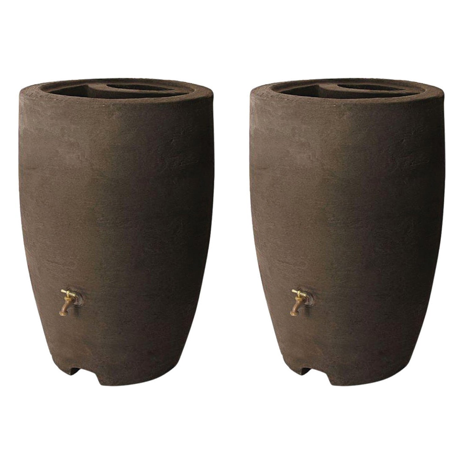 Algreen Athena 50 Gallon Plastic Rain Water Collection Drum Barrel (2 Pack) - VMInnovations