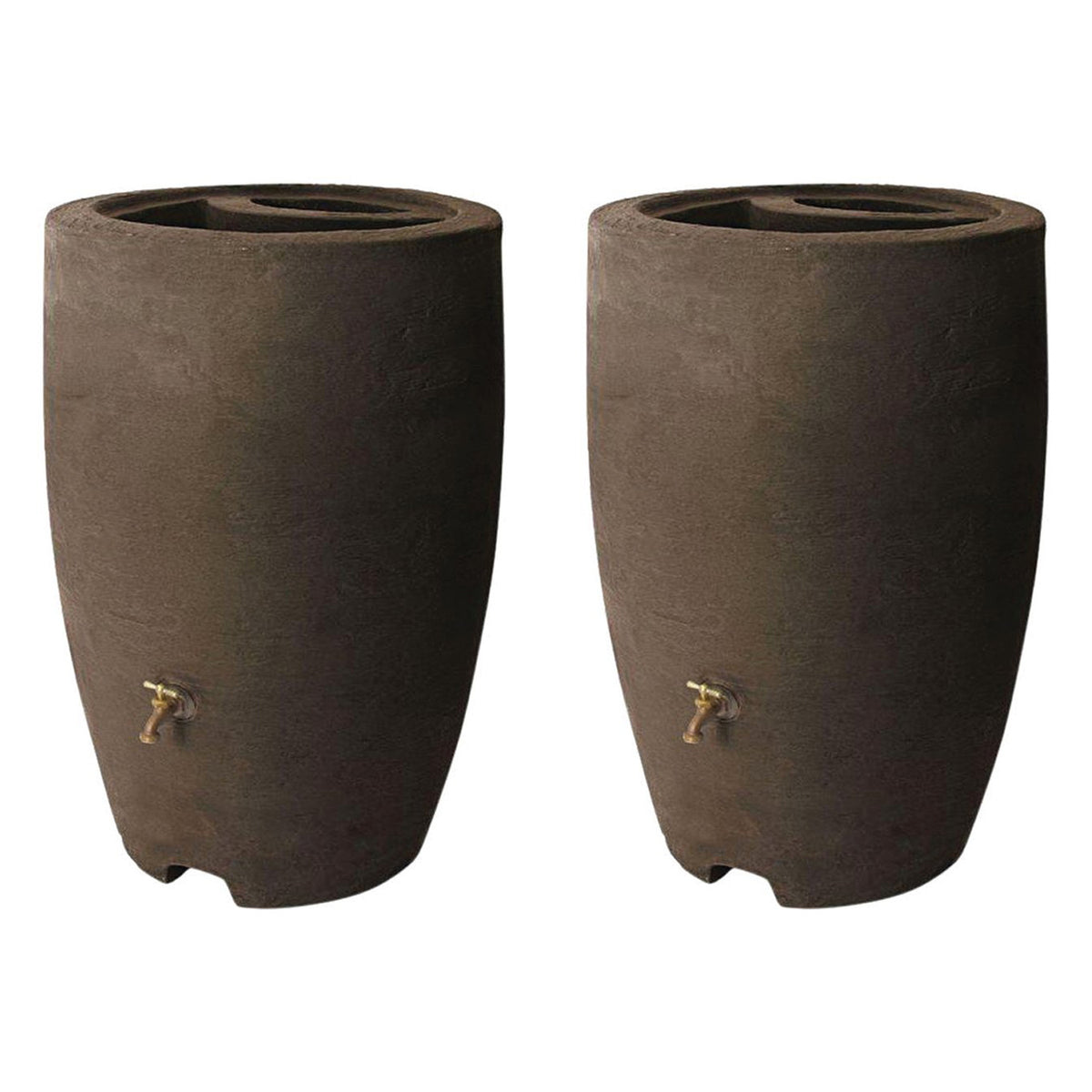 Algreen Athena 50 Gallon Plastic Rain Water Collection Drum Barrel (2 Pack)
