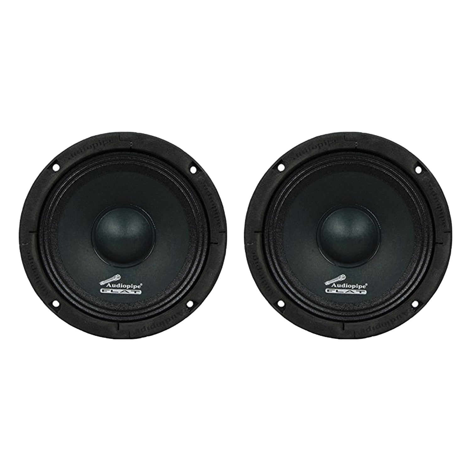 Audiopipe 250W 6.5 Inch Flat Mount APMB Series Midrange Driver Speaker (2 Pack)
