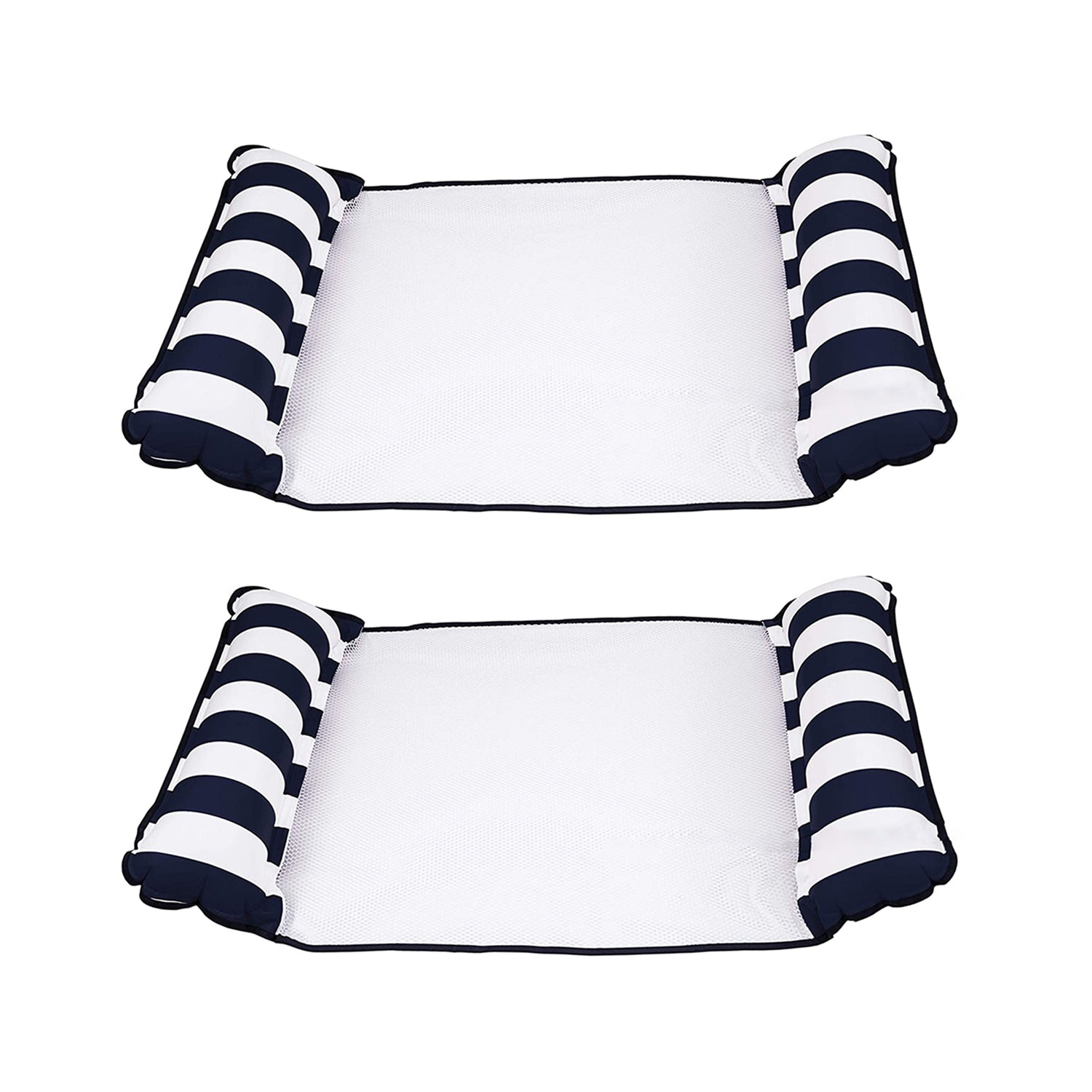 Aqua Leisure 4 in 1 Inflatable Monterey Hammock Pool Float Chair, Navy (2 Pack)