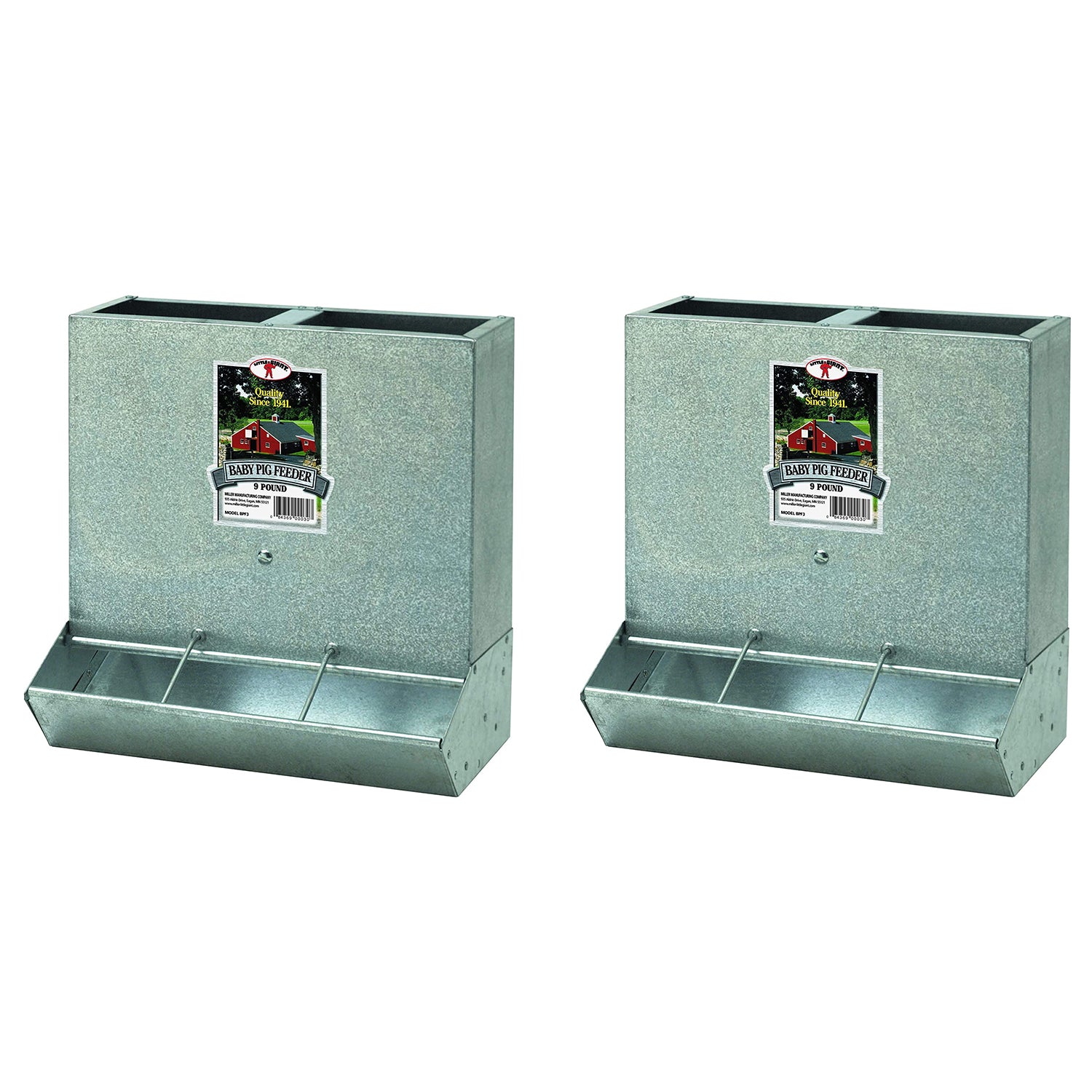Little Giant BPF3 Mountable 3 Hole Baby Piglet Trough Feeder, 9 lb (2 Pack) - VMInnovations