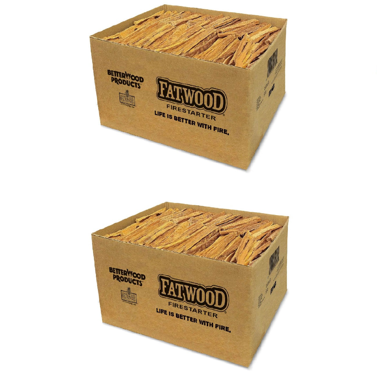 Betterwood Products Natural Hand Split Fatwood 25 Pound Firestarter (2 Pack) - VMInnovations