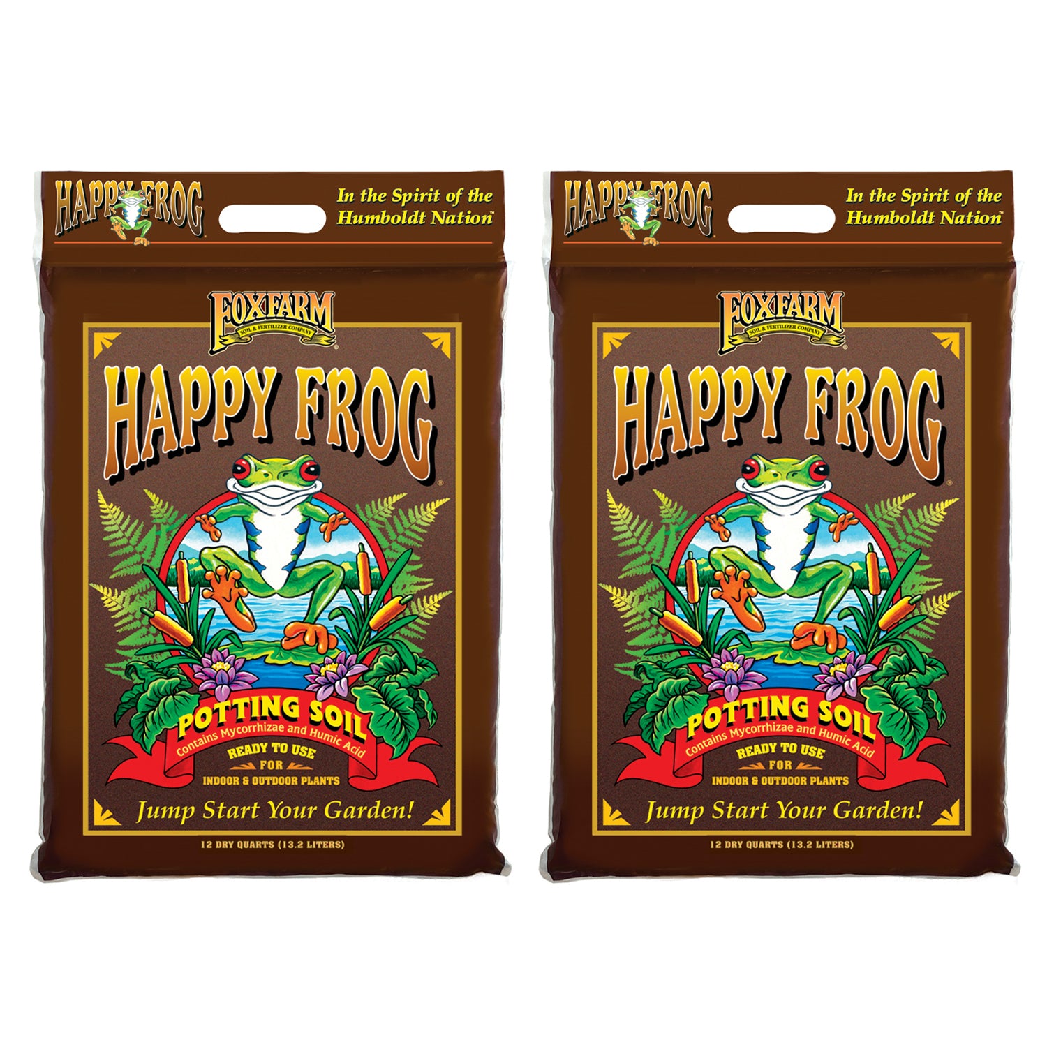 FoxFarm Happy Frog Nutrient Rapid Growth Garden Potting Soil, 12 quart (2 Pack) - VMInnovations