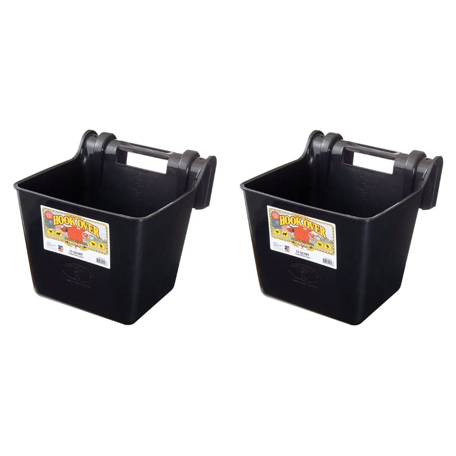 Little Giant HF15BLACK 15 qt. Mountable Plastic Hook Feeder, Black (2 Pack) - VMInnovations