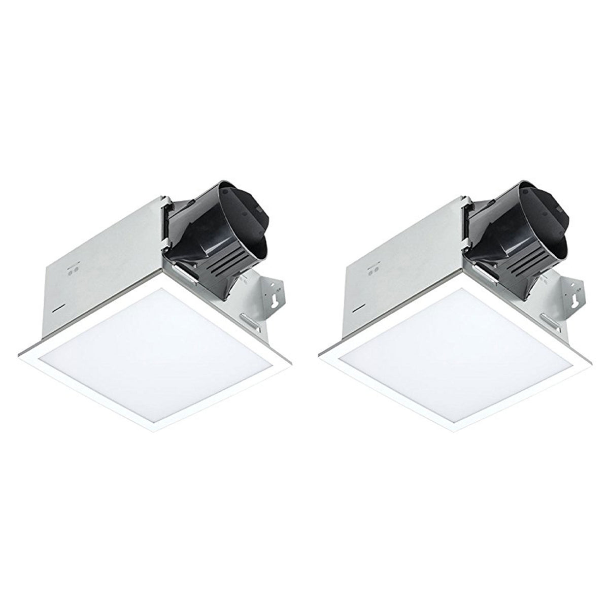 Delta Electronics 100 CFM Exhaust Bath Fan Edge Lit Dimmable LED Light (2 Pack)