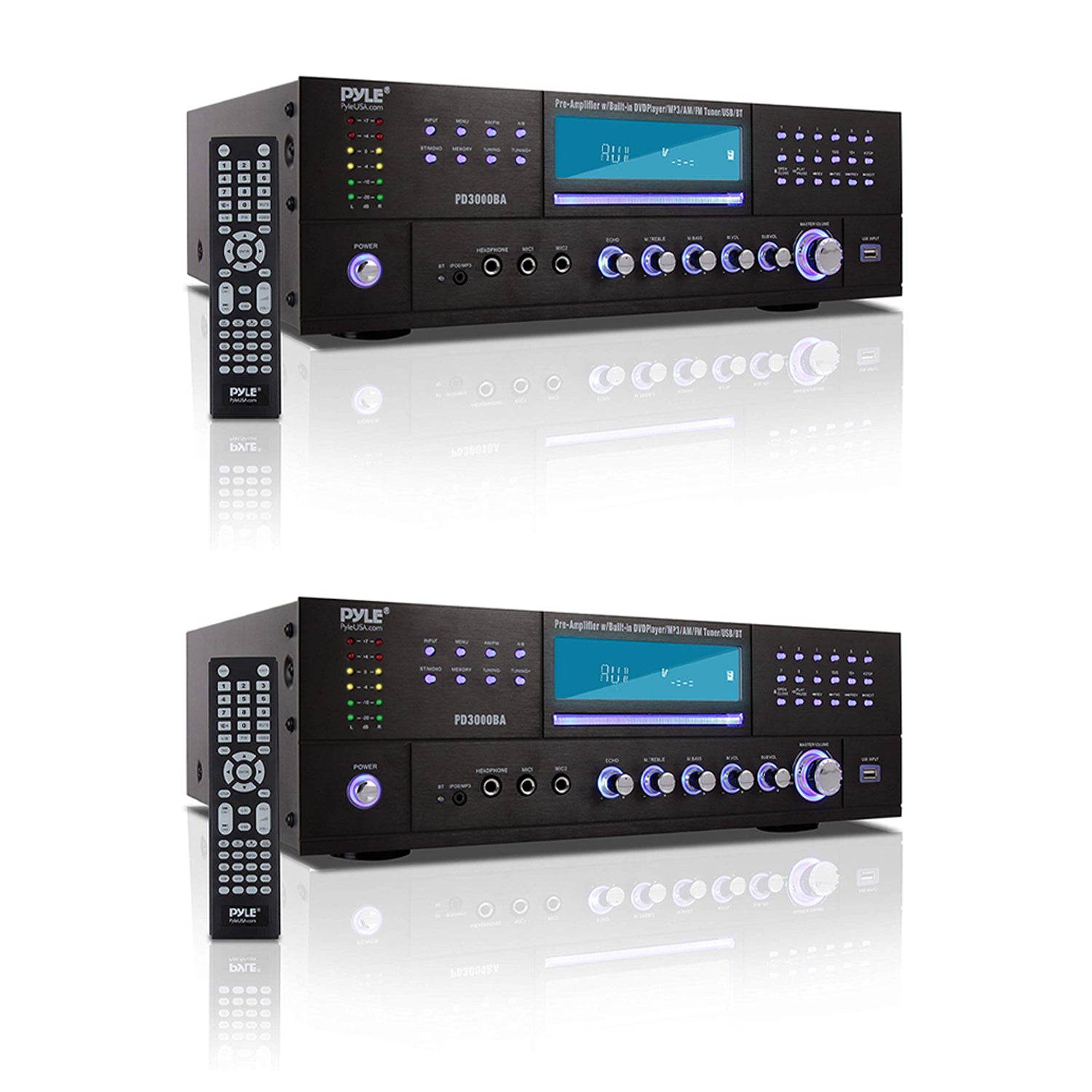Pyle Home Theater Preamplifier Bluetooth Audio & Video Stereo Receiver (2 Pack) - VMInnovations