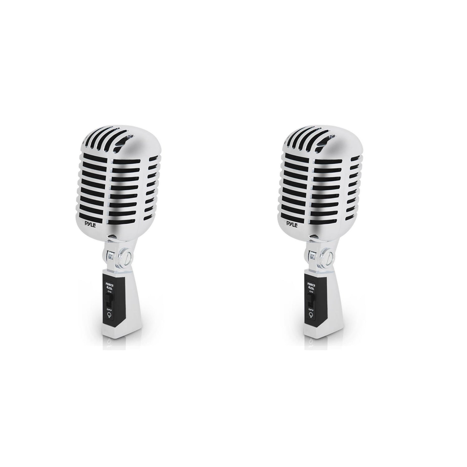 Pyle Pro PDMICR42SL Vintage Retro Style Dynamic Studio Vocal Microphone (2 Pack) - VMInnovations