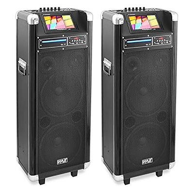 Pyle PKRK210 1000 Watt Bluetooth Multimedia Vibe Karaoke Audio System (2 Pack)