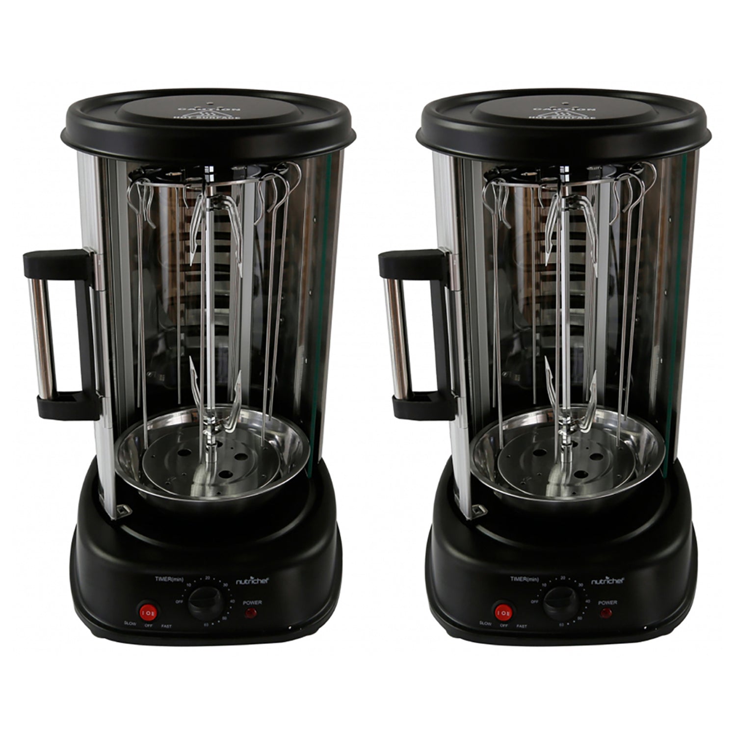 NutriChef PKRTVG34 Kitchen Countertop Rotisserie Toaster Oven Cooker (2 Pack) - VMInnovations