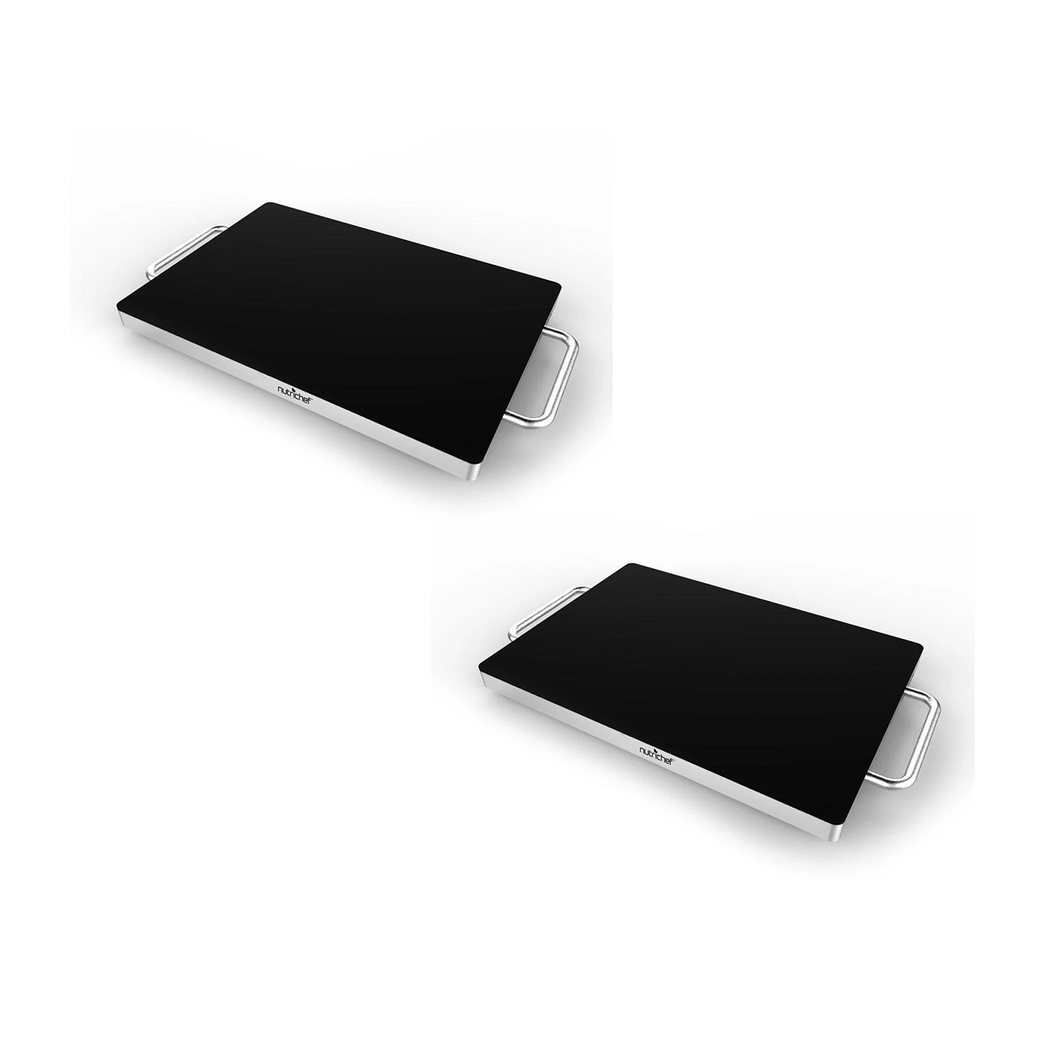NutriChef Portable 16.5 x 11 Inch Electric Food Warmer Tray Hot Plate (2 Pack) - VMInnovations