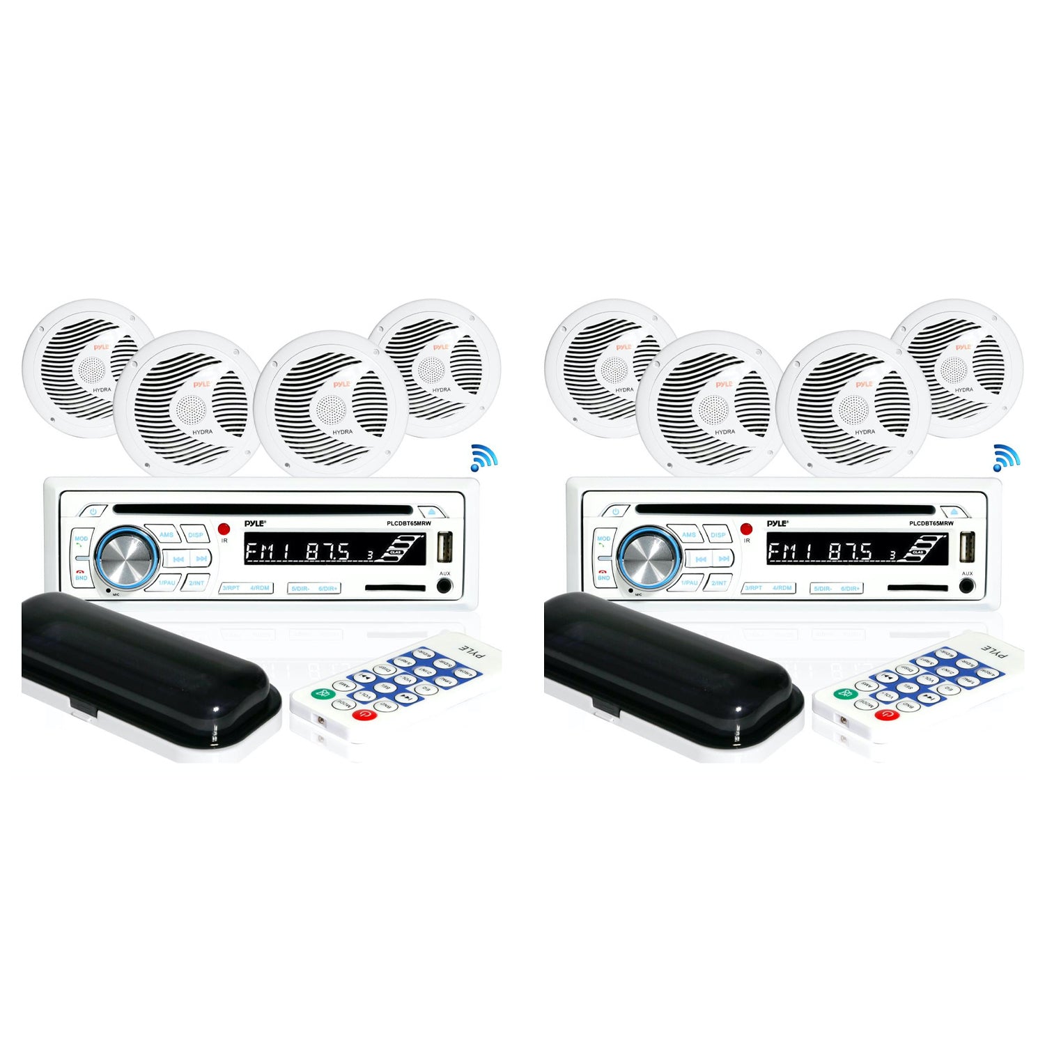 Pyle Marine Bluetooth Receiver Stereo System with 2 6.5 Inch Speakers (2 Pack) - VMInnovations