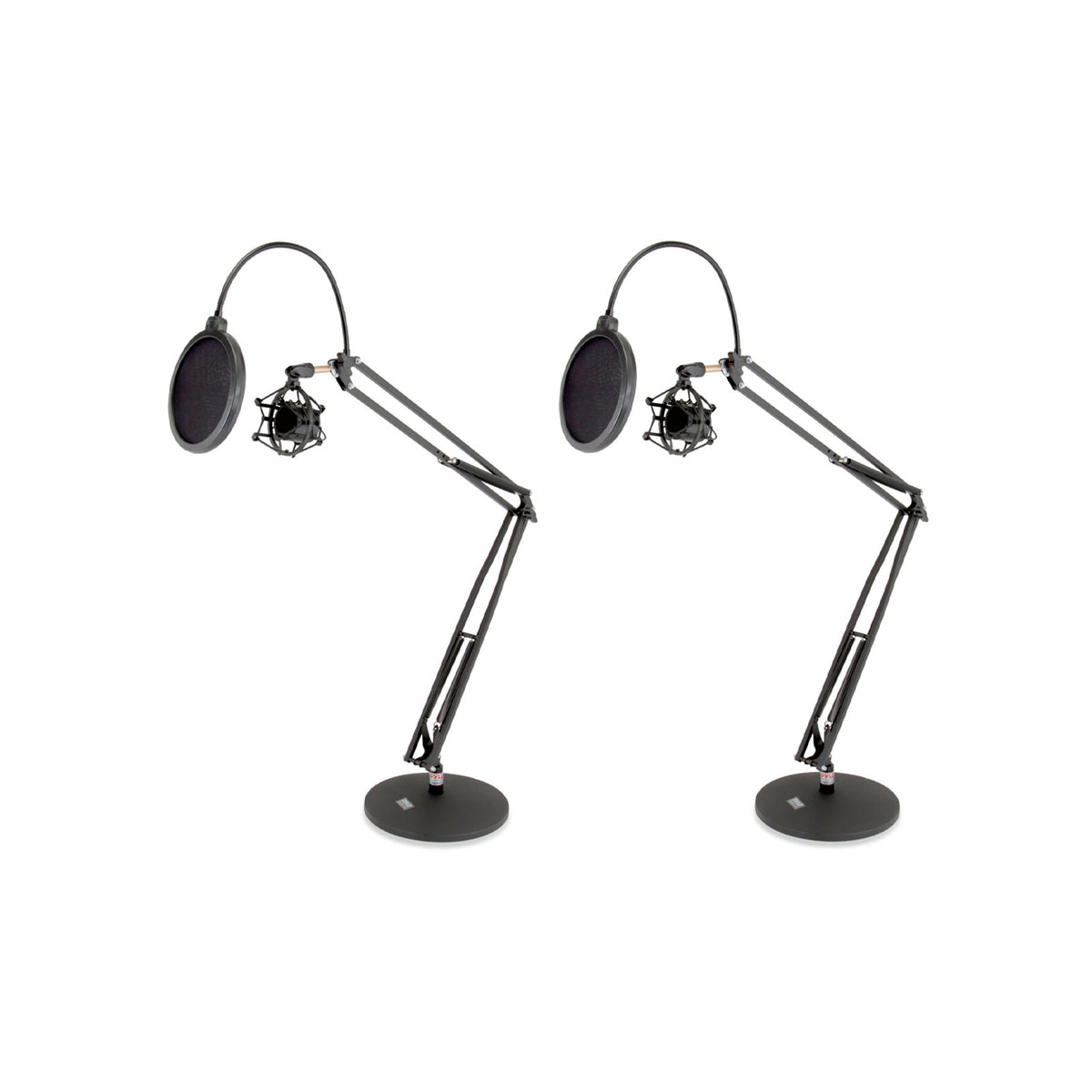Pyle PMKSH24 Microphone Boom Suspension Scissor Spring Arm Desk Stand (2 Pack)