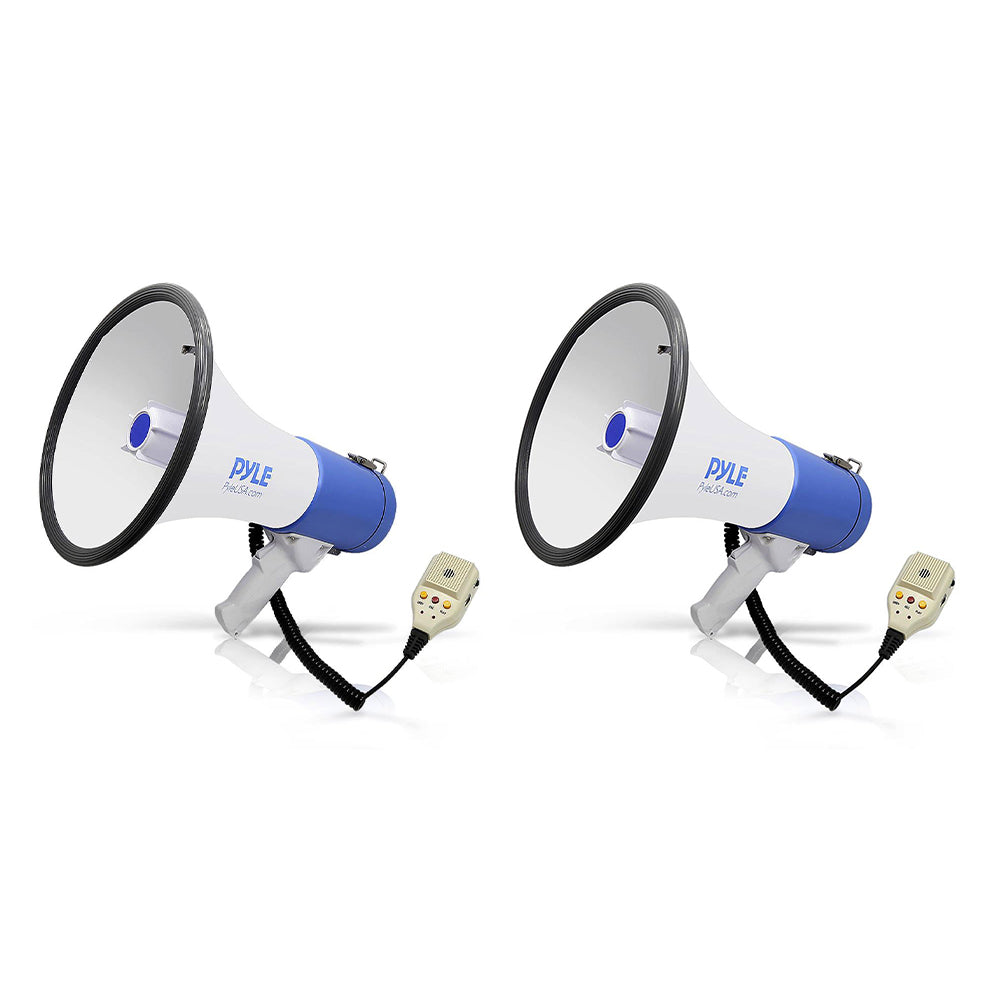 PylePro PMP59IR 50 Watt Portable Bullhorn Sound Megaphone Speaker, Blue (2 Pack)