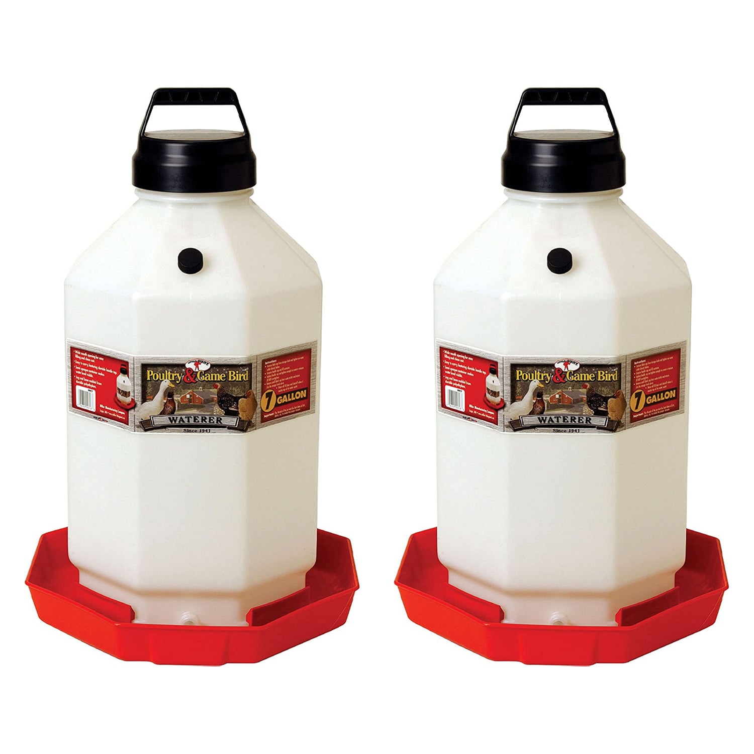 Little Giant PPF7 7 Gallon Capacity Automatic Chicken Poultry Waterer (2 Pack) - VMInnovations