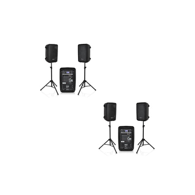 Pyle 2 x PPHP28AMX 8 Inch Bluetooth PA Loud Speaker and 8 Channel Mixer (2 Pack)